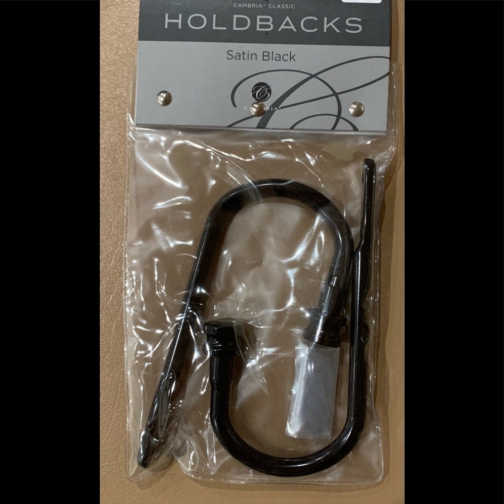 Cambria Classic Curtain Holdbacks Satin Black NEW